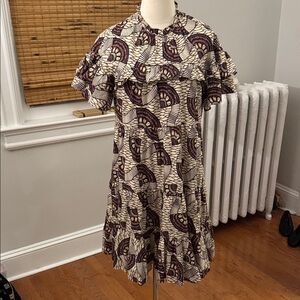 Ulla Johnson Cream and Brown Mini Dress